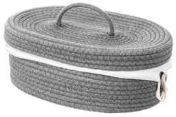 Хлебница плетеная с льняным мешком 35*25*13 см, серая - Elan gallery фото 3