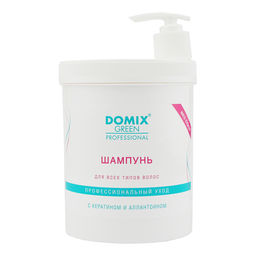 Domix Green Professional Шампунь для всех типов волос с кератином и аллантоином Без соли, 1000 мл