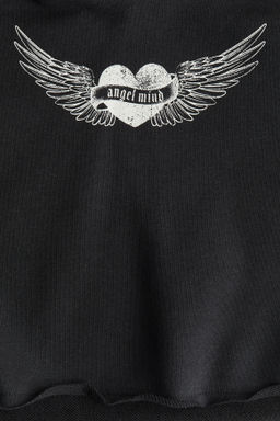Sudadera cropped con capucha y motivo estampado - H&m фото 2