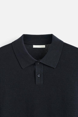 TEXTURED PIQUE KNIT POLO SHIRT - Zara фото 9