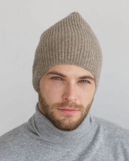 Шапка из пуха яка UL серая