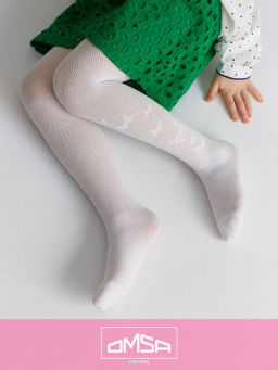 OMSA kids Collant 12A01-1 с ажур рис (бабочки) - bianco  фото 3