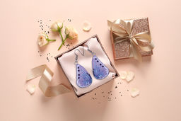 Набор для вышивания PANNA Живая картина JK-2316 Серьги. Лиловые бабочки 2.5 х 3.5 см