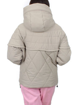 270 GRAY/BEIGE Куртка зимняя облегченная женская (верблюжья шерсть) - Фабричный китай фото 7