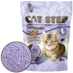 Наполнитель комкующийся растительный CAT STEP Tofu Lavender, 6 л фото 2
