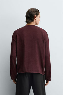 TEXTURED TURN-UP TRIM SWEATER - Zara фото 3