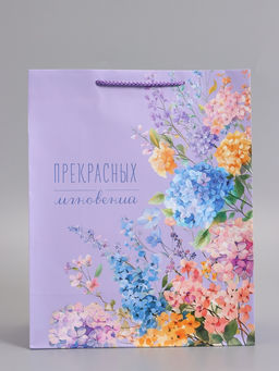 Пакет подарочный ламинированный «Прекрасных мгновений», 26×12×32 см