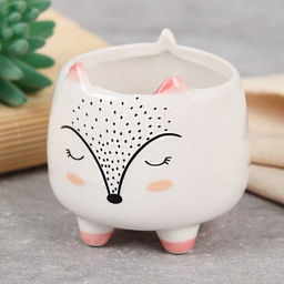 Кашпо 8х6,5х8 см Животные / WN35 /уп 6/96/ (1) - Галеонтрейд фото 3