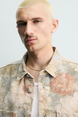 CAMISA RELAXED FIT ESTAMPADO FLORAL LAVADO / Multicolor - Zara фото 5