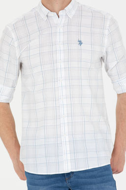 U. S. Polo Assn Мужская синяя белая рубашка в шотландскую клетку - U.s. polo assn фото 6