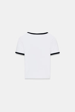 CAMISETA VIVOS CONTRASTE / Blanco - Zara фото 6