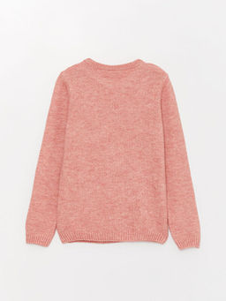 Bisiklet Yaka Desenli Uzun Kollu K?z ?ocuk Triko Kazak - Waikiki фото 3