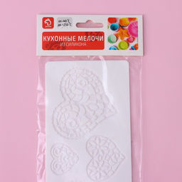 Коврик для айсинга Доляна Сердца, силикон, 37.5?8?0.1 см, белый