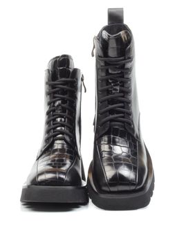 01-CG34-1 BLACK Ботинки демисезонные женские (натуральная кожа, байка)