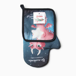 Набор кух. Доляна Звёздный час: варежка 20х28 см, прихватка 17х17 см, 35% хл, 65% пэ  фото 6