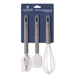 НАБОР: ВЕНЧИК, ЛОПАТКА, КИСТОЧКА AGNESS, 3 ПРЕДМЕТА, СЕРИЯ FAMILY FARM фото 2