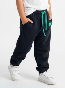 Спортивные штаны на резинке 22-0517 черный|зеленый - Mini maxi фото 3