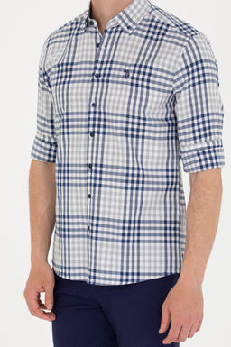 U. S. Polo Assn Мужская темно-синяя рубашка в шотландскую клетку - U.s. polo assn фото 6