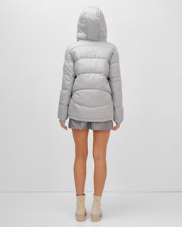 Куртка зимняя женская из овчина стильная и модная серого цвета 7348Sr - Visdeer фото 6