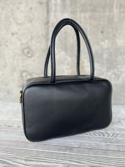 Женская кожаная сумка бочонок 1003 Блек