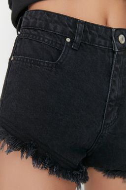 TRENDYOLMILLA Siyah Y?rt?kl? Yuksek Bel Denim Sort TWOSS22SR00152  фото 4