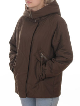 8008 BROWN Куртка демисезонная женская (100 гр. холлофайбер) - Фабричный китай фото 5