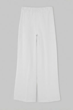 Beyaz Nerv_r Detayl_ Wide Leg/Geni_ Pa_a Pantolon TWOSS26PL00247 - Trendyolmilla фото 4