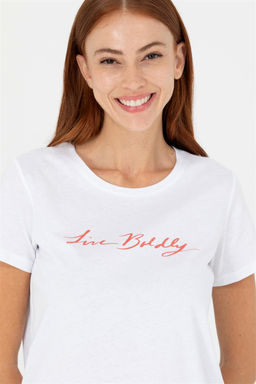 Женская белая футболка с круглым вырезом Неожиданная скидка в корзине - U.s. polo assn фото 2