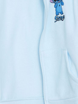 Stitch Bask?l? Polar K?z ?ocuk Fermuarl? Sweatshirt