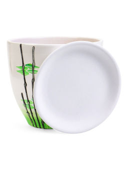 Горшок для цветов Азия, 5 л, d=22 см, h=19.5 см, с поддоном, керамика, белый - Simaland фото 4