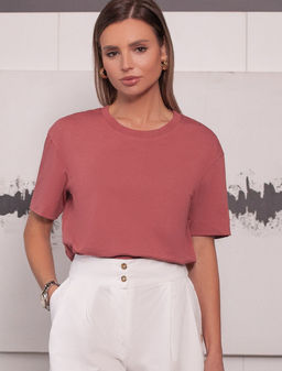 Свободная футболка из премиального хлопка с эластаном