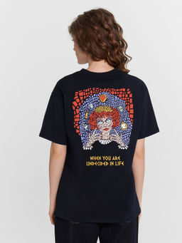 Футболка женская черная с принтом черный +печать 112934 - Mark formelle фото 6