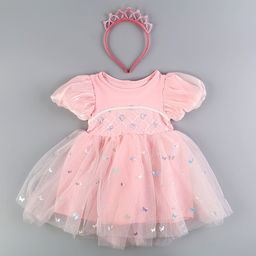 Карнавальный костюм «Стильная принцесса»: ободок, платье розовое, рост 104-110 см