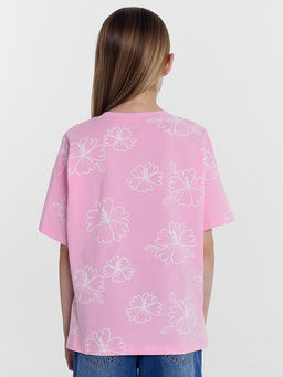 Футболка для девочек мультипак (2 шт.) в зеленом и розовом цвете с цветами - Mark formelle фото 2