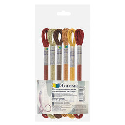 Нитки для вышивания Gamma набор мулине Металлик 100% полиэстер 6 x 8 м