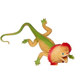 Фигурка Abtoys Юный натуралист Рептилии Ящерица (зелено-песочная с ярким воротником), термопластичная резина