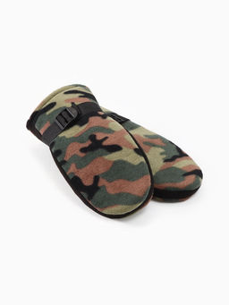 Варежки флисовые зимние мужские, размер 25 см, хаки