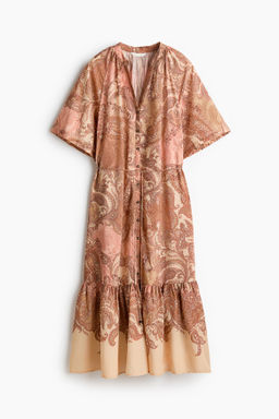 Vestido de manga corta con cintur?n de anudar
