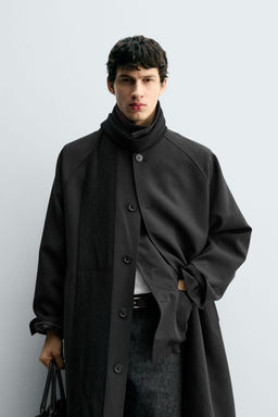 OVERSIZE WOOL BLEND TRENCH COAT - Zara фото 2