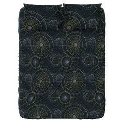 Простыня 2-х спальная Созвездие, черный 180х220см, бязь Комфорт 121г/м2, хлопок 100%, упаковка классическая ПВХ 28х41см, Домашняя мода (Россия)