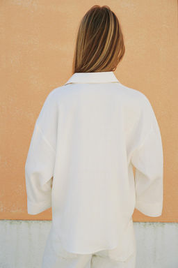 CAMISA OVERSIZE MANGA ANCHA / Crudo - Zara фото 3