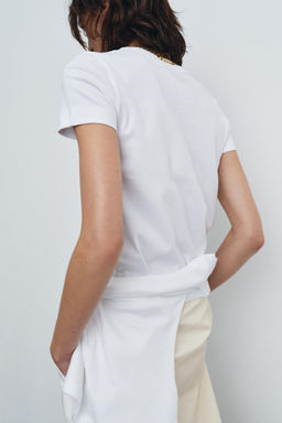 CAMISETA INTERLOCK MANGA CORTA / Blanco - Zara фото 9
