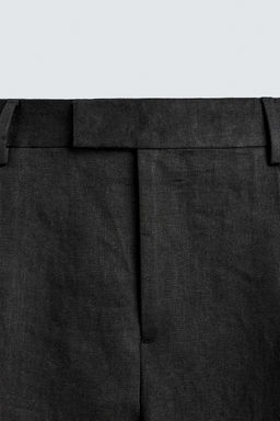PANTAL?N TRAJE TWILL 100% LINO AARON LEVINE X ZARA / Negro  фото 7