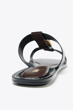 DOUBLE-STRAP FLAT SANDALS WITH BUCKLE - Zara фото 16