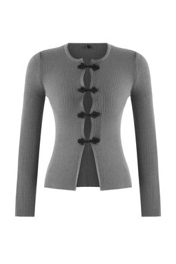 Antrasit Premium/Ozel Iplikli Fitted/Vucuda Oturan Aksesuar Detayl? Triko H?rka TWOAW26HI00201