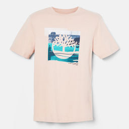 Мужская футболка Timberland T-Shirt Coast Inspired Logo Graphic Regular розовая  фото 5