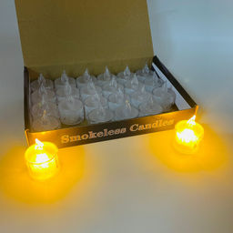 Новогодний декор Ночник - Свеча короткая 5 см (24 шт в уп) (Теплый)