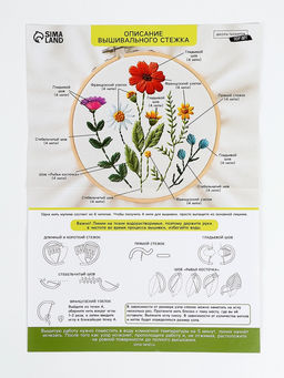 Вышивка гладью на пяльцах Полевые цветы, 20?20 см