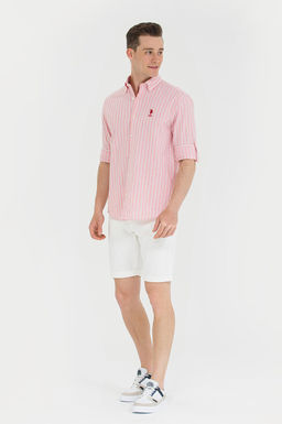 U. S. Polo Assn Мужская рубашка лосося в белую полоску - U.s. polo assn фото 18