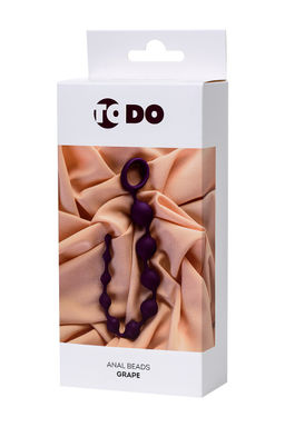 Анальная цепочка ToDo by Toyfa Grape, силикон, фиолетовая, 35 см, 2,7 см